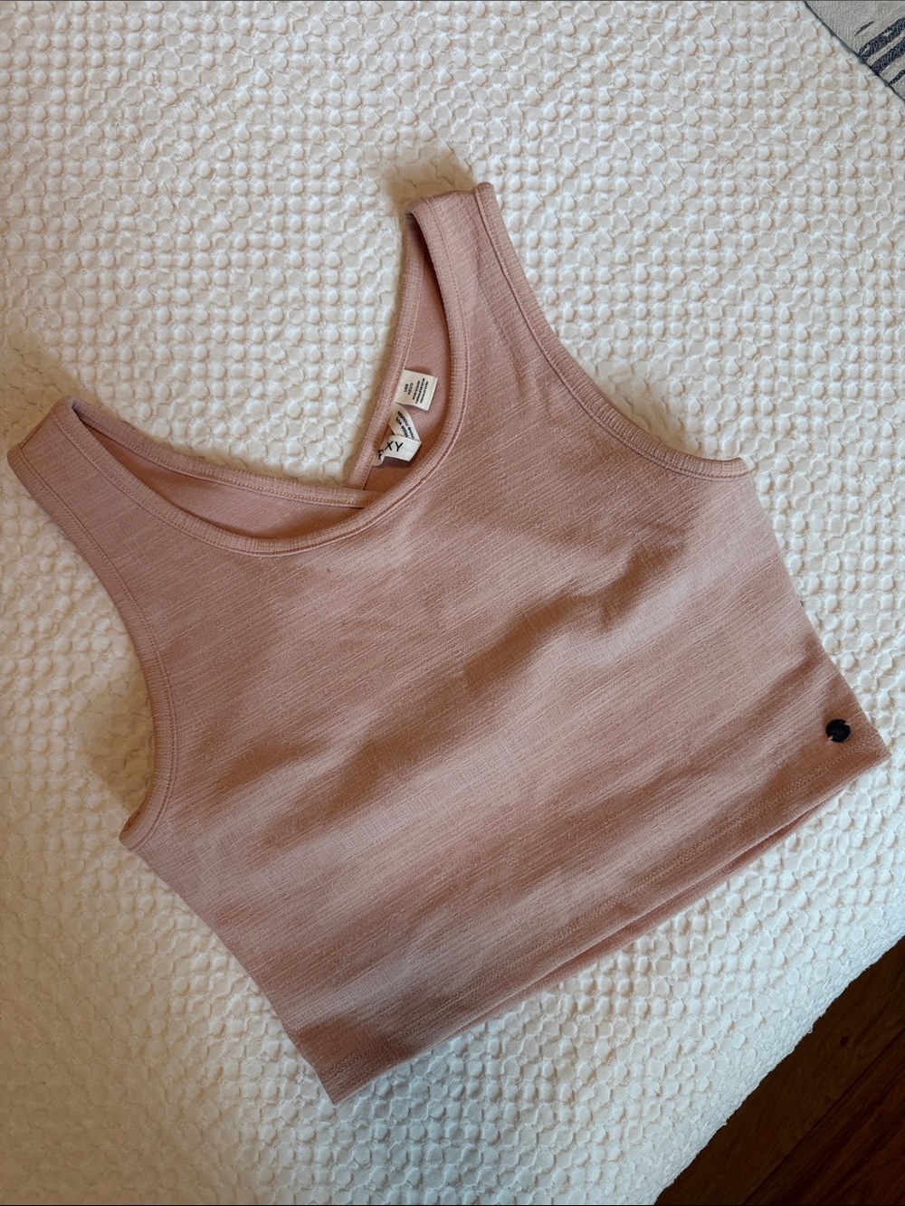 Roxy Ribbed Cropped Tank Top - Dusty Rose